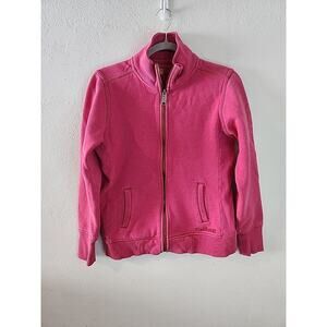 Carhartt Full Zip Up Sweatshirt Embroidered Arm Women’s Size Medium Small Pink